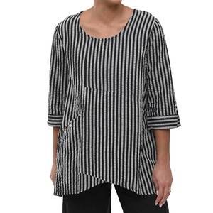 NEW TULIP CLOTHING everley top in harrison seersucker stripe